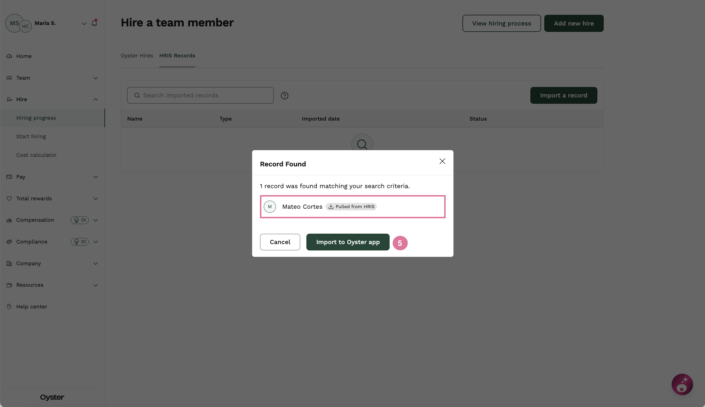 Importing a TM - Step 5